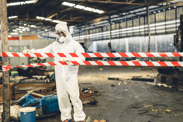 Professional Biohazard Cleanup technician working in Morganton, NC